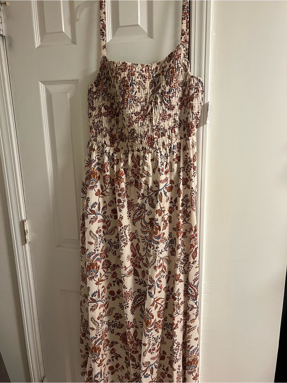 Old Navy Cream Maxi Dress with Autumn Paisley Print